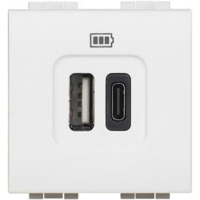 Πρίζα Φόρτισης USB TypeA+C 2 Στοιχείων Λευκό N4287C2 BTICINO
