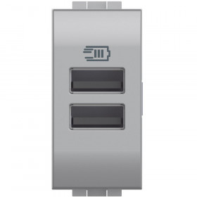 Πρίζα Φόρτισης USB Διπλή TypeΑ+A 1 Στοιχείου Αλουμίνιο NT4191AA BTICINO