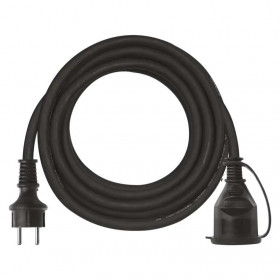 Προέκταση Σούκο 5 Μέτρα Με 3x1.5mm Καλώδιο Μαύρο Με Καπάκι ADELEQ