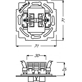 Μηχανισμός Διακόπτη Διπλός A/R 2000/6/6US-500 BUSCH-JAEGER/ABB