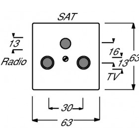 Μετώπη Πρίζας TV-R-SAT Αλουμίνιο 1743-83 BUSCH-JAEGER/ABB