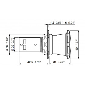 Μπουτόν Πόρτας Φ22 1NO+1NC Μανιτάρι CE4T-10R-11 ABB