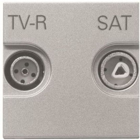 Πρίζα TV-RD/SAT Διέλευσης 2 Στοιχείων Αλουμίνιο Zenit N2251.8 PL ABB