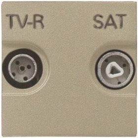 Πρίζα TV-RD/SAT Διέλευσης 2 Στοιχείων Σαμπάνια Zenit N2251.8 CV ABB