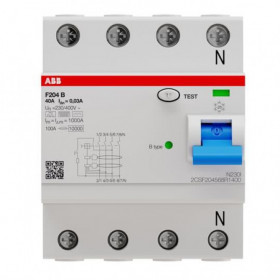 Ρελέ Διαρροής B 4P 40A 300mA F204 B-40/0,3 ABB