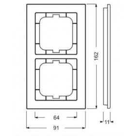 Πλαίσιο 2 Θέσεων Πλατίνα 1722-270-500 aXcent ABB