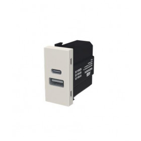Πρίζα Φόρτισης USB Διπλή TypeA+C 1 Στοιχείου Dune Zenit N2185.4 DN ABB