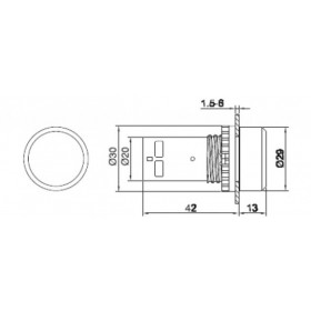 Μπουτόν Πόρτας Φ22 1NC Κόκκινο Με Λυχνία 220V CP1-13R-01 ABB