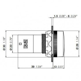 Ενδεικτική Λυχνία Πόρτας LED Φ22 Κίτρινο 24VAC/DC CL2-502Y ABB