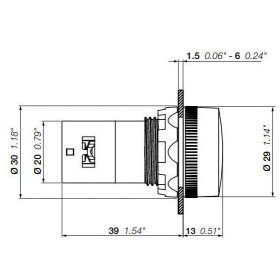 Ενδεικτική Λυχνία Πόρτας LED Φ22 Πράσινο 230VAC CL2-523G ABB