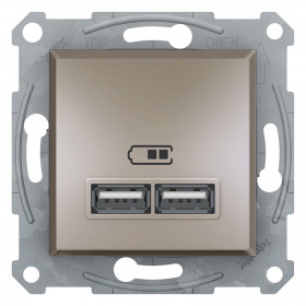 Πρίζα USB Διπλή Φόρτισης Συσκευών Μπρονζέ EPH2700269 ASFORA