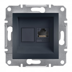 Πρίζα Δικτύου RJ45 Cat.6 UTP Ανθρακί EPH4700171 ASFORA