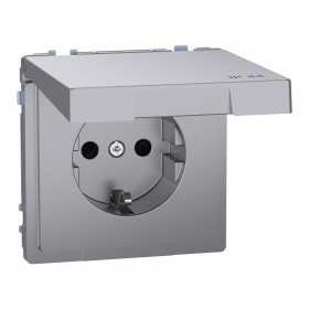 Πρίζα Σούκο Ασφαλείας Με Καπάκι Ατσάλι MEG2314-6036 System D MERTEN