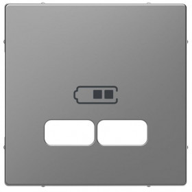 Μετώπη Πρίζας Διπλής USB Ατσάλι MEG4367-6036 D-Life MERTEN