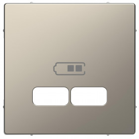 Μετώπη Πρίζας Διπλής USB Νίκελ MTN4367-6050 D-Life MERTEN