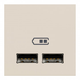 Πρίζα Φόρτισης USB Διπλή  2 Στοιχείων TypeA+A Μπεζ NU341844 New Unica