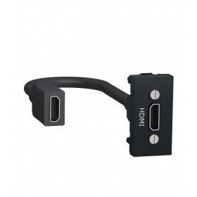 Πρίζα HDMI Προκαλωδιωμένη 1 στοιχείου Ανθρακί NU343054 New Unica