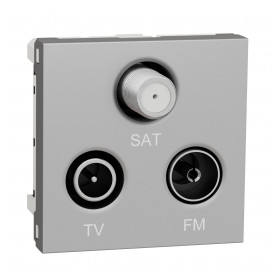Πριζα TV/FM/SAT Αστέρας 2 Στοιχείων Αλουμίνιο NU345030 New Unica