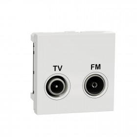 Πριζα TV/FM Τερματική 2 Στοιχείων Λευκό NU345218 New Unica
