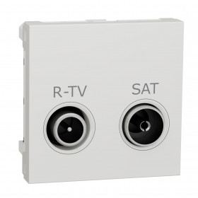 Πριζα TV-FM/SAT Τερματική 2 Στοιχείων Λευκό NU345518 New Unica