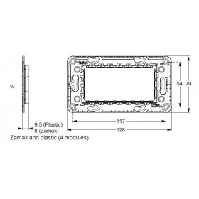 Βάση 4 Στοιχείων Για Στήριξη Με Βίδες NU7104P New Unica