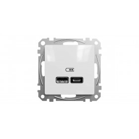 Πρίζα USB Διπλή Φόρτισης Συσκευών TypeA&C Λευκό SDD111402 Sedna SCHNEIDER ELECTRIC