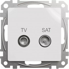 Πρίζα TV-SAT Διέλευσης 10dB Λευκό SDD111478S Sedna SCHNEIDER ELECTRIC