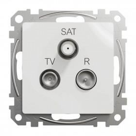 Πρίζα TV-RD-SAT Διέλευσης 10dB Λευκό SDD111488 Sedna SCHNEIDER ELECTRIC