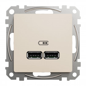 Πρίζα USB Διπλή Φόρτισης Συσκευών TypeA Μπεζ SDD112401 Sedna SCHNEIDER ELECTRIC