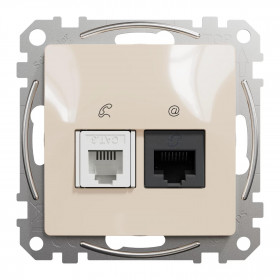 Πρίζα RJ11 Και RJ45 Cat6 Μπεζ SDD112468 Sedna SCHNEIDER ELECTRIC