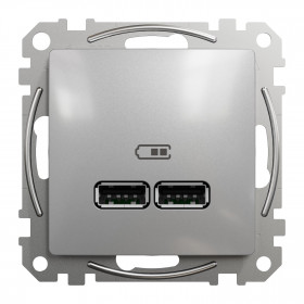 Πρίζα USB Διπλή Φόρτισης Συσκευών TypeA Αλουμίνιο SDD113401 Sedna SCHNEIDER ELECTRIC