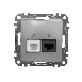 Πρίζα RJ11 Και RJ45 Cat5e Αλουμίνιο SDD113458 Sedna SCHNEIDER ELECTRIC