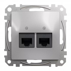 Πρίζα RJ45 Διπλή Cat6A UTP Αλουμίνιο SDD113467 Sedna SCHNEIDER ELECTRIC