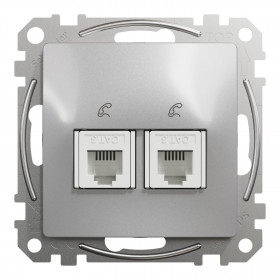 Πρίζα RJ11 Διπλή Αλουμίνιο SDD113492 Sedna SCHNEIDER ELECTRIC