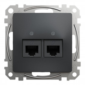 Πρίζα RJ45 Διπλή Cat6 UTP Ανθρακί SDD114462 Sedna SCHNEIDER ELECTRIC