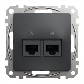 Πρίζα RJ45 Διπλή Cat6A UTP Ανθρακί SDD114467 Sedna SCHNEIDER ELECTRIC