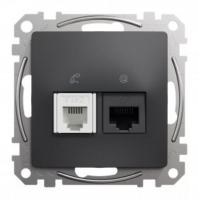 Πρίζα RJ11 Και RJ45 Cat6 Ανθρακί SDD114468 Sedna SCHNEIDER ELECTRIC