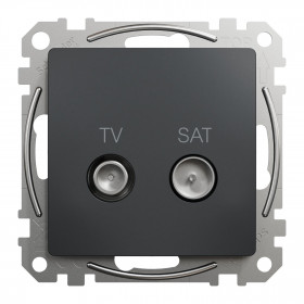 Πρίζα TV-SAT Διέλευσης 10dB Ανθρακί SDD114478S Sedna SCHNEIDER ELECTRIC