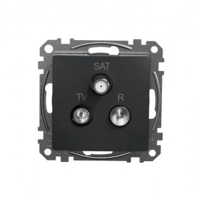 Πρίζα TV-RD-SAT Διέλευσης 7dB Ανθρακί SDD114484 Sedna SCHNEIDER ELECTRIC