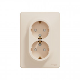 Πρίζα Σούκο Ασφαλείας Διπλή Μπεζ SDD312221 Sedna SCHNEIDER ELECTRIC