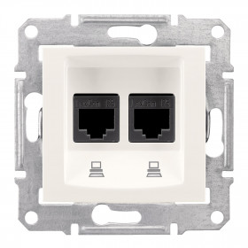 Πρίζα Δικτύου Διπλή RJ45 Cat.6 UTP Λευκό SDN4800123 SEDNA