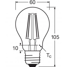 Λάμπα LED Κλασική 4W E27 2700k 230V Filament Clear LEDVANCE
