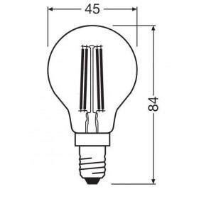 Λάμπα LED Σφαιρική 4W E14 3000k 230V Filament Clear LEDVANCE