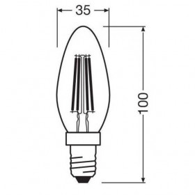 Λάμπα LED Κερί 4W E14 3000k 230V Filament Clear LEDVANCE