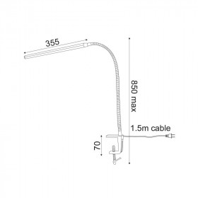 Φωτιστικό Γραφείου LED 5W 4000K Λευκό Με Μέγγενη Delgado 16055LEDWHC ACA LIGHTING