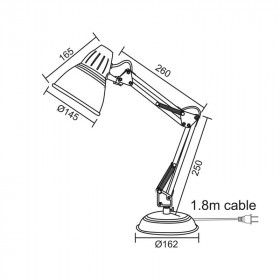 Φωτιστικό Γραφείου E27 Ασημί Ufficio 2429MSV ACA LIGHTING