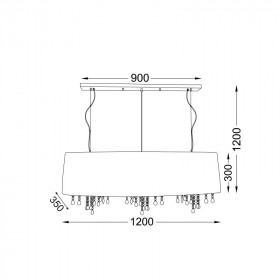 Φωτιστικό Εννιάφωτο E14 Μαύρο Και Ασημί 3P1200BK ACA LIGHTING