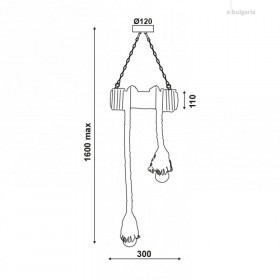 Φωτιστικό Δίφωτο E27 Σχοινί Και Bamboo Merlin 932302BBR ACA LIGHTING