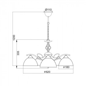 Φωτιστικό Πεντάφωτο Ε27 Καφέ Και Μελί Electra AD89065B ACA LIGHTING