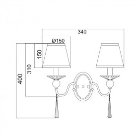 Απλίκα Δίφωτη E14 Ασημί Evita AD90042W ACA LIGHTING